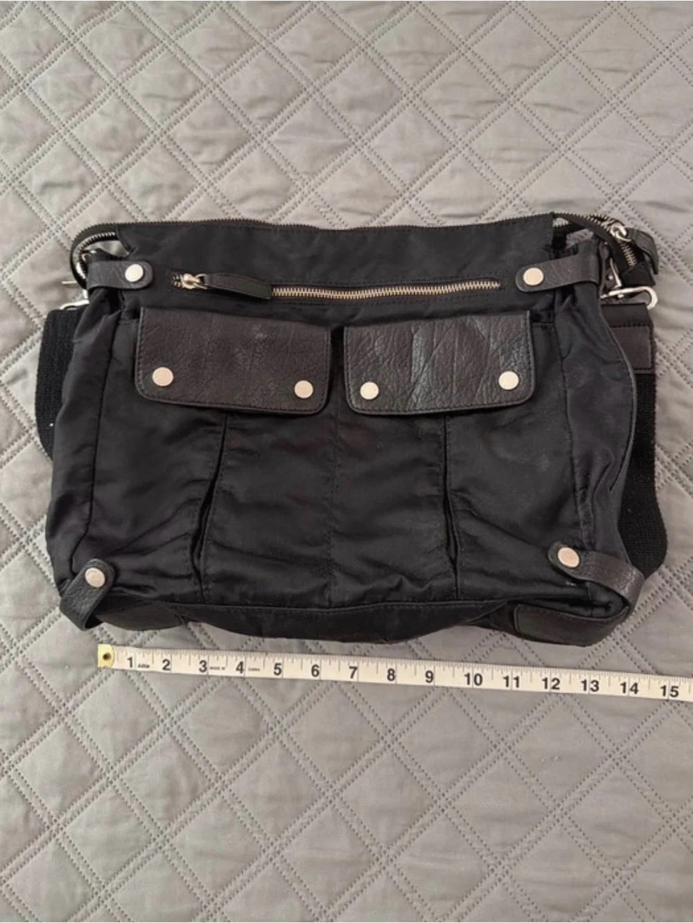 Francesco Biasia Black Men's Messenger Crossbody Bag